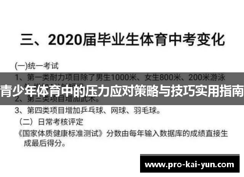 青少年体育中的压力应对策略与技巧实用指南 青少年体育中的压力应对策略与技巧实用指南